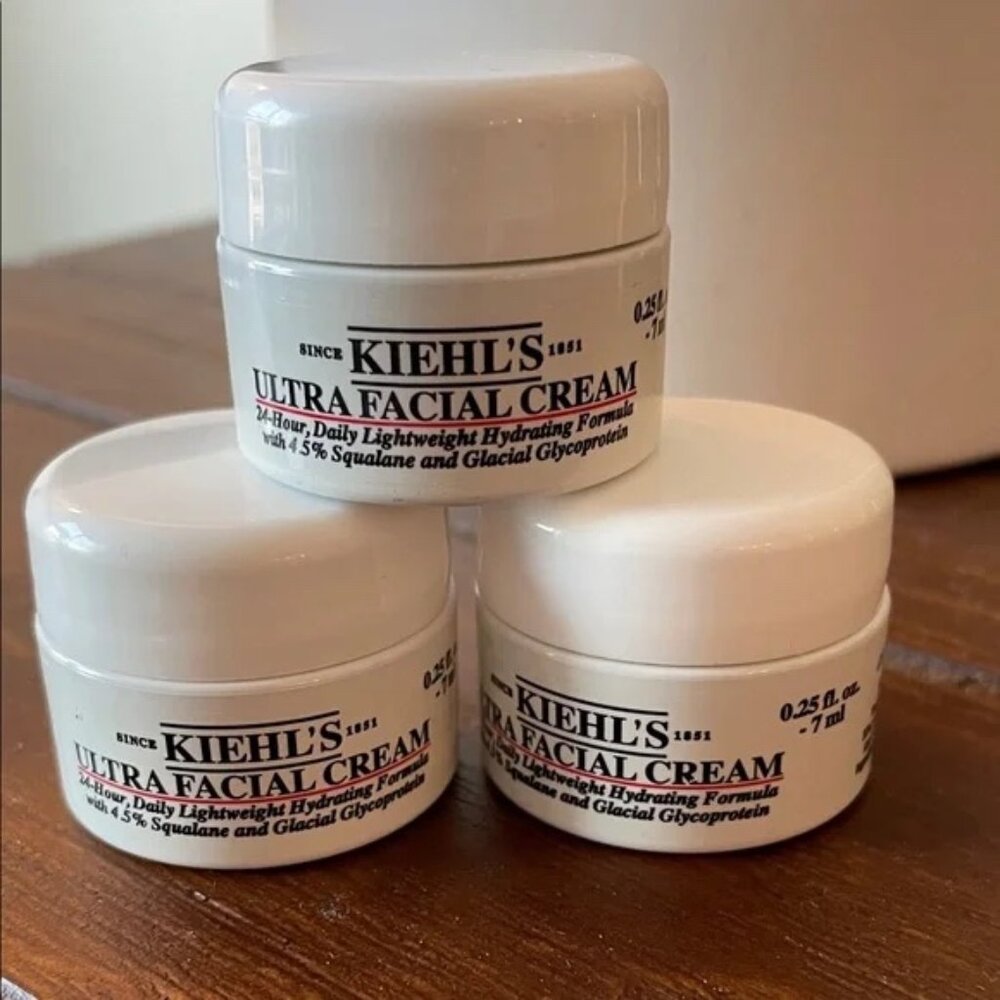 Bundle of 3 Kiehl's Ultra Facial Cream Mini Sample Size 7 ml each (21 ml total)